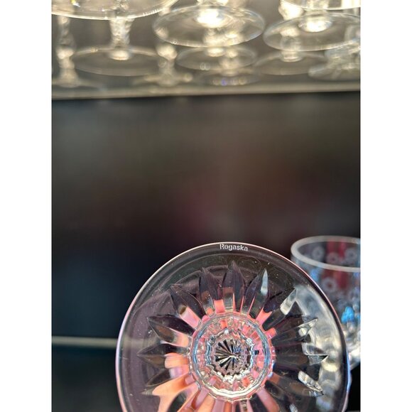 VTG Set Of 4 Rogaska Crystal GALLIA Water Wine Glasses 7.75" Tall Floral Etched - Picture 4 of 7